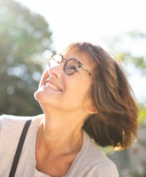 Lady smiles in sunshine