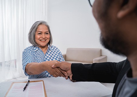 Bellaire professional smiling confidently at job interview
